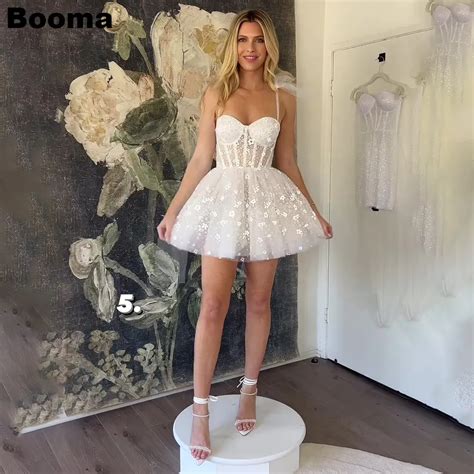 Booma Mini Vestidos De Novia Con Escote Coraz N Flores Cors De Tul