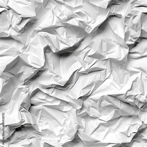 Seamless Crumpled Paper Texture Background Tile Generative Ai Stock