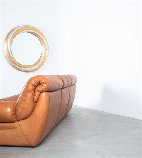 Karl Wittmann Chairman Sofa Cognac Brown Leather by Bruno Egger