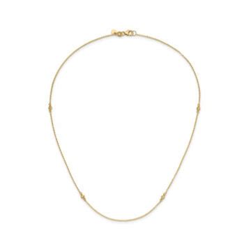 K Yellow Gold Diamond Cut Bead Station Necklace Josephs Jewelers