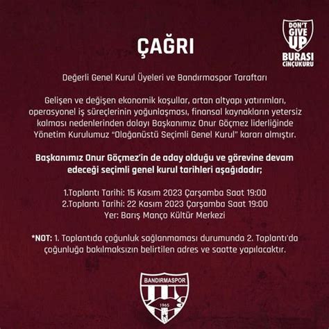 Bandırmasporda olağanüstü genel kurul