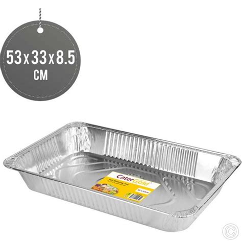 Large Aluminium Foil Trays Size 53x33x8 5cm Disposable Containers For