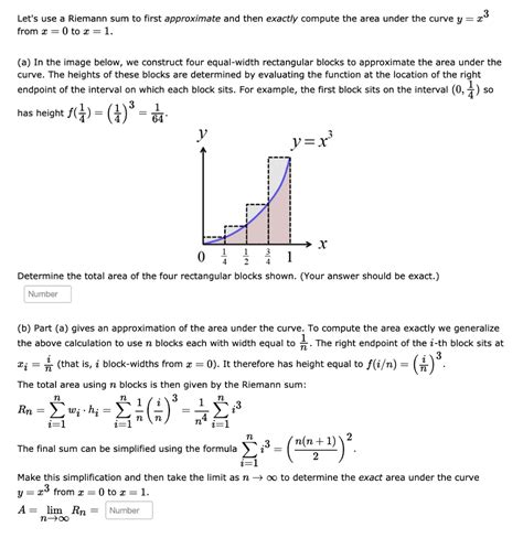 Solved Let S Use A Riemann Sum To First Approximate And Then Exactly