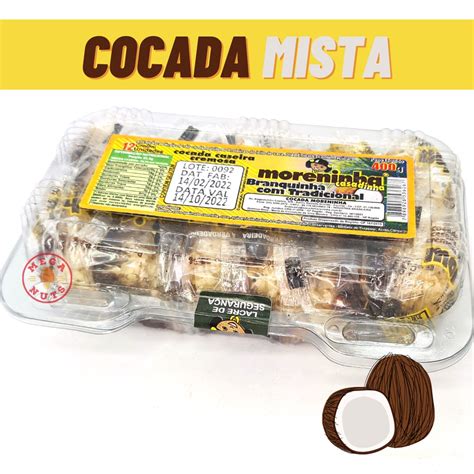 Kit De Cocada Mista Cremosa 2x400g Doce De Coco Queimado Coco