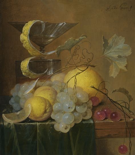 Still Life With Fruit And A Jug Of Wine Painting Jan Davidsz De Heem