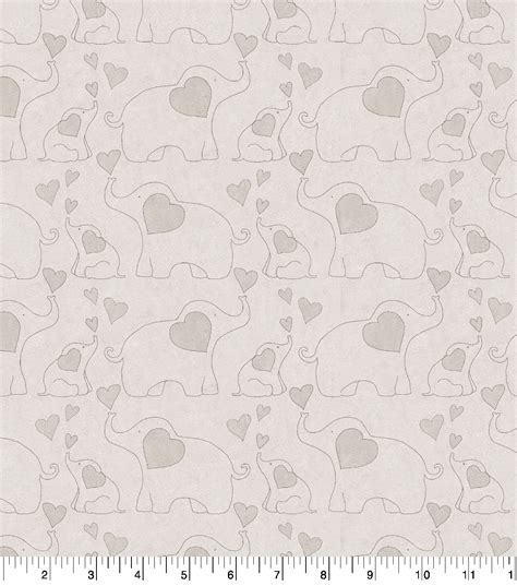 Nursery Cotton Fabric Elephants Gray Joann