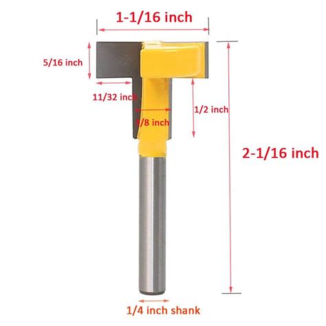 Eyech Inch Shank Straight T Slot Router Bit Set T Track Slotting