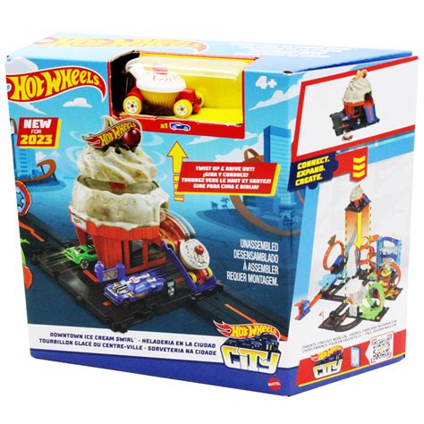 Đồ Chơi Mô Hình Tiệm Bán Kem Hot Wheels City HKX38 HDR24 FAHASA