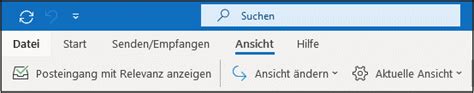 Anzeige Posteing Nge Mit Relevanz Und Sonstige In Microsoft Outlook