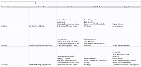 PMP ITTO Cheat Sheet: Dynamic Excel Spreadsheet | PM-by-PM