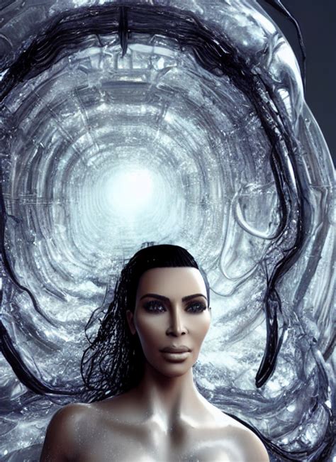 KREA AI Epic Still Of Kim Kardashian Trapped In A Transpar