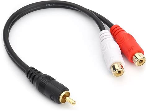 Rca M To Rca F Stereo Audio Y Adapter Subwoofer Cable K Gold