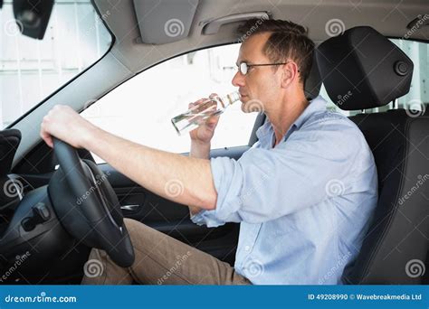 Careless Man Driving While Drunk Stock Photo Image 49208990