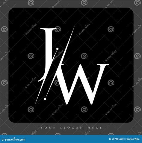 Letra De Logotipo Inicial Jw Para Nome De Empresa Preto E Branco E