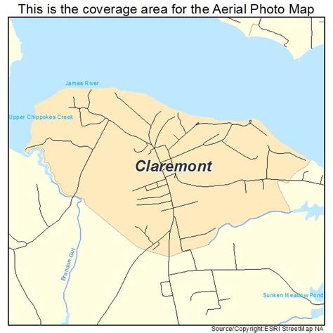 Aerial Photography Map of Claremont, VA Virginia