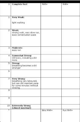 Borg Scale Chart