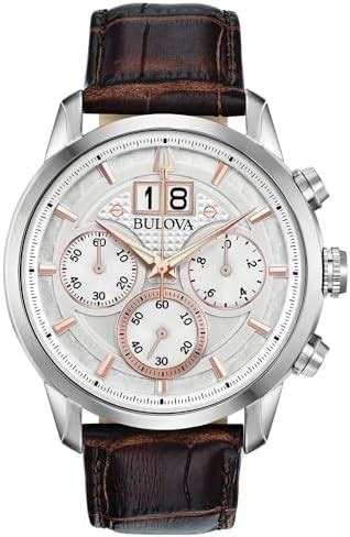 Bulova Reloj Cron Grafo Para Hombre De Cuarzo Con Correa En Acero