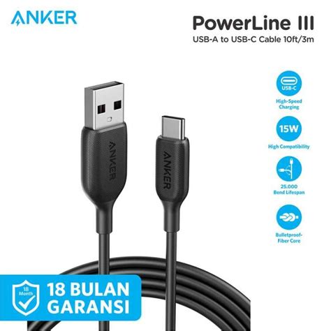 Jual Kabel Charger Anker Powerline Iii Usb A To Usb C Cable Ft M