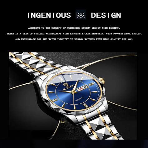 Luxury Binbond Stainless Steel Classic Waterproof Watch For Men