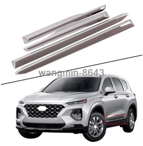 For Hyundai Santa Fe 2019 2020 ABS Chrome Body Door Side Molding Cover