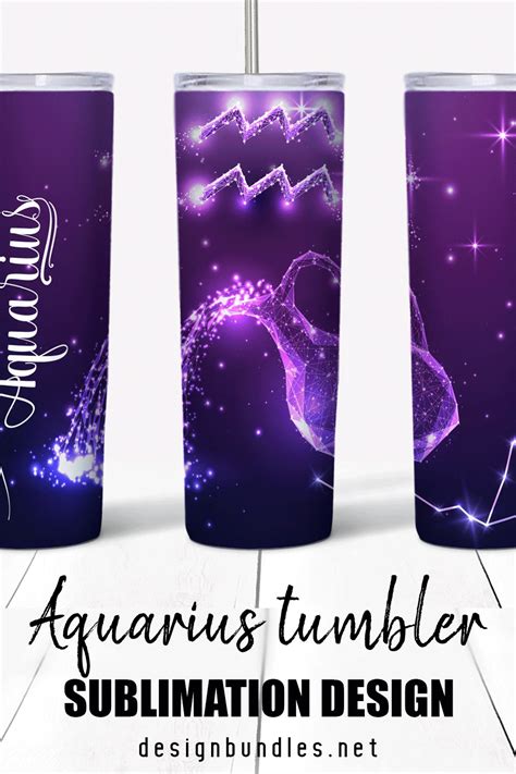 Aquarius Zodiac Sign Tumbler Sublimation Design Full Wrap