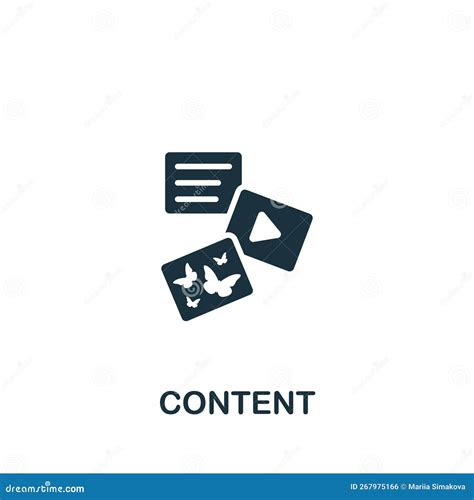 Content Icon Monochrome Simple Sign From Blogging Collection Stock