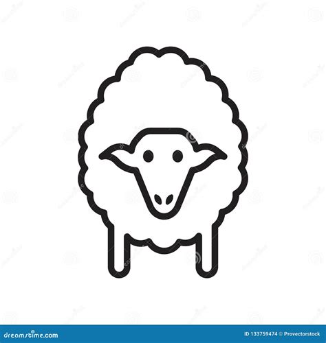 Sheep Icon Vector Sign And Symbol Isolated On White Background Sheep