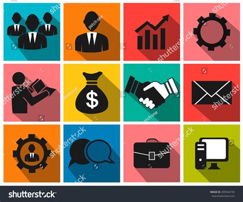 Business Icons Flat Design Stock Vector (Royalty Free) 295544159 ...