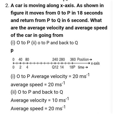 A Car Is Moving Along X Axis As Shown In Figure It Moves From To P