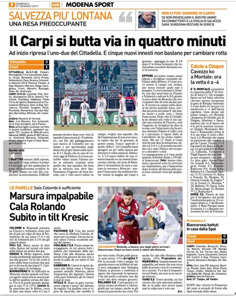 Carpi Fc Resto del Carlino Il Carpi si butta via in 4 minuti è una