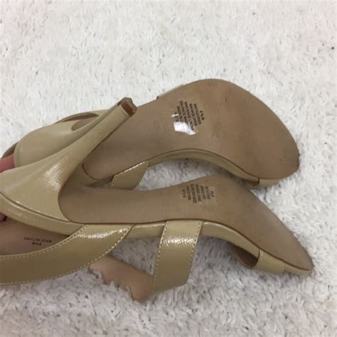 Nine West Shoes Nine West Nude Asymmetrical Strap Heels Poshmark