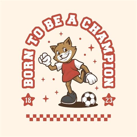 Premium Vector | Cat soccer retro and vintage logo mascot