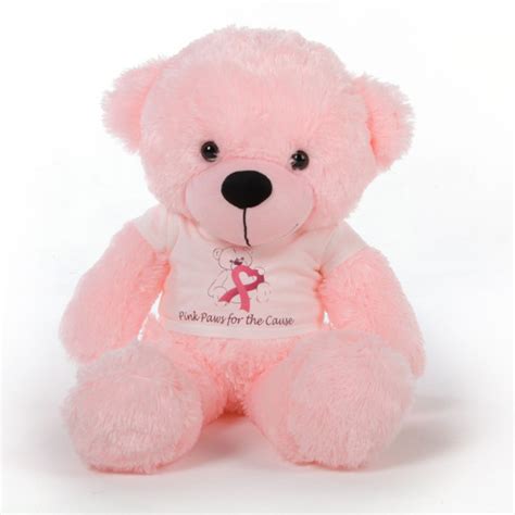 24in Pink Giant Teddy Bear Breast Cancer Awareness Lady Cuddles