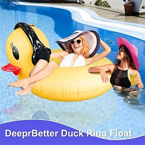 Inflatable Duck Pool Floats With Lights Pack Solar Powered Duck Pool