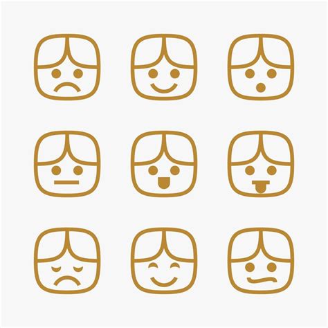 Conjunto De Emoticonos De L Nea Delgada Vector En Vecteezy