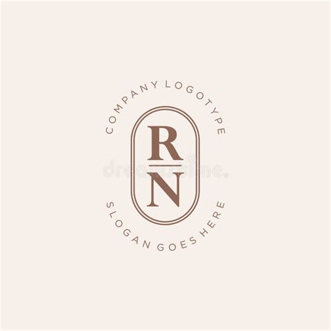 Initial Rn Beauty Monogram And Elegant Logo Design Stock Vector