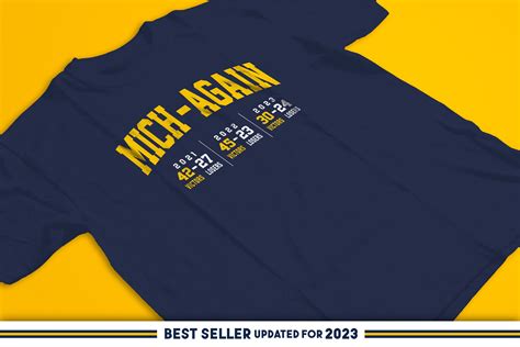 Michigan Football Tshirt, 2023, University, Mich-again, Victors ...