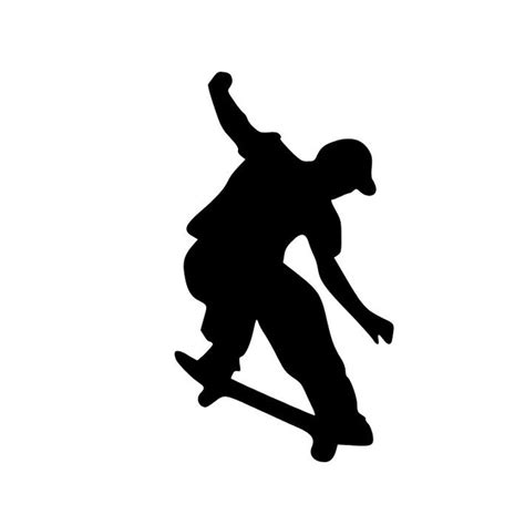 Skateboarder Skate Board 2 Silhouette Svg Vector Cutting File Clip