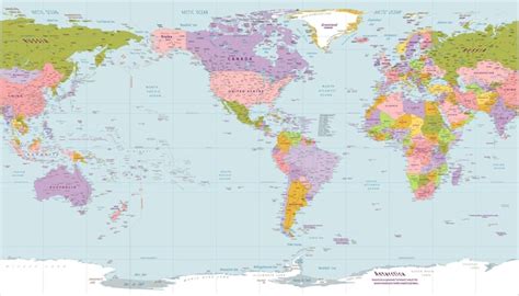 Carte Du Monde Politique Projection Patterson Centrée Sur L amérique