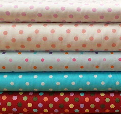 Spotted 100 Cotton Fabrics Various Colours Cotton Poplin