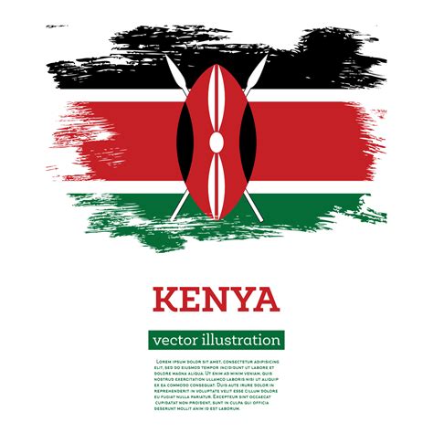 Kenya Flag with Brush Strokes. Independence Day. 22321082 Vector Art at ...