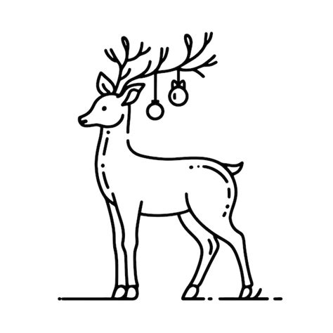 Premium Vector One Line Design Silhouette Of Deer Hand Drawn