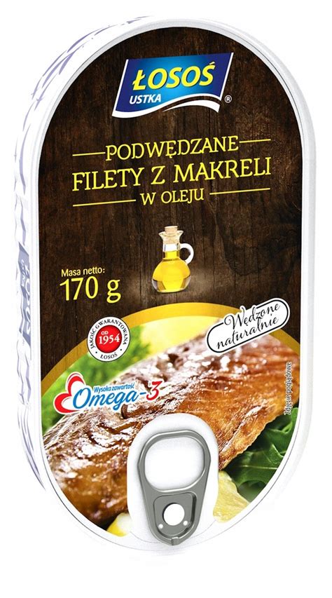 FILETY Z MAKRELI PODWĘDZANE W OLEJU 170g ŁOSOŚ 10841510831