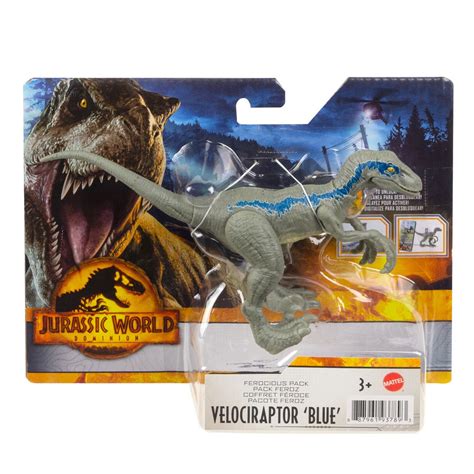 Jurassic World Dominion Velociraptor Blue Ferocious Pack Action Fig