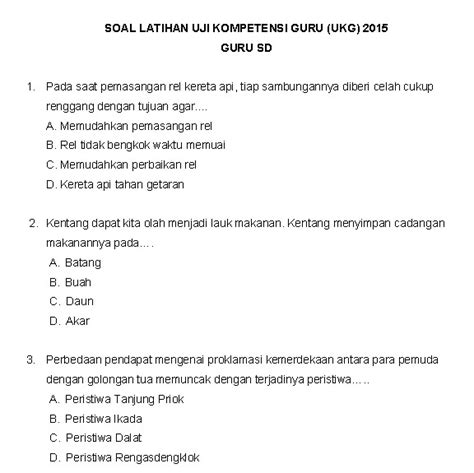 Soal Latihan UKG Guru SD 2015 SoalUjian Net