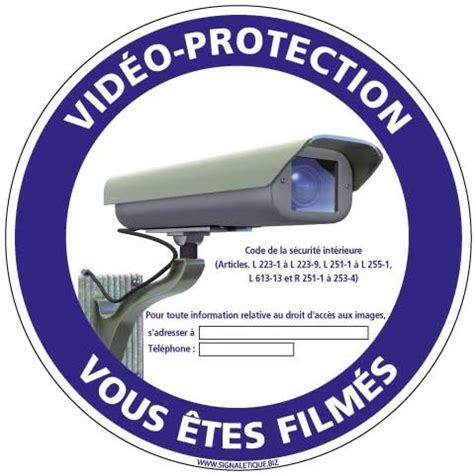 Panneau Vidéoprotection Vous Êtes Filmés Diamètre 250 mm