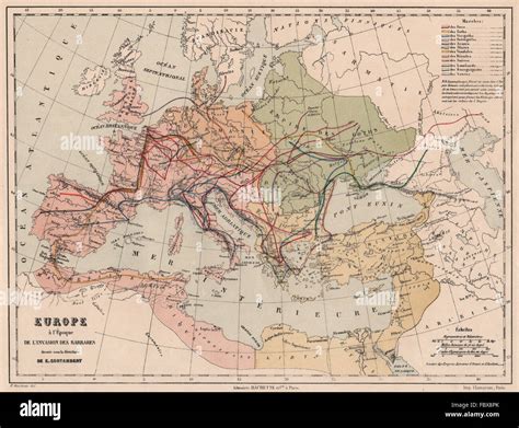 Europe Barbarian Invasionsmigrationhuns Goths Vandals Saxons Lombards