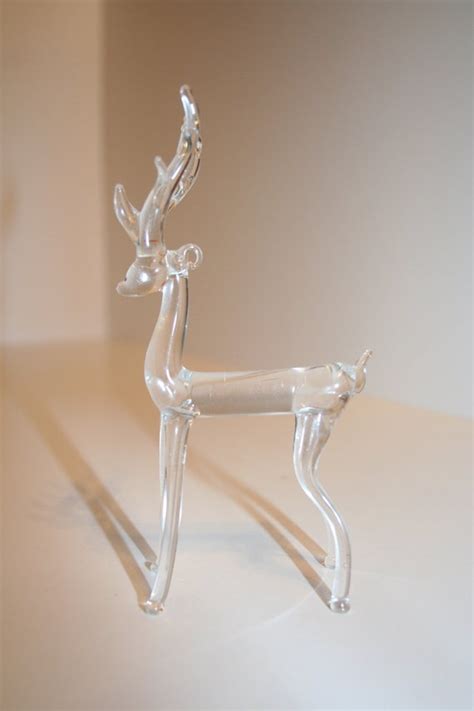 Vintage Glass Reindeer Christmas Ornament