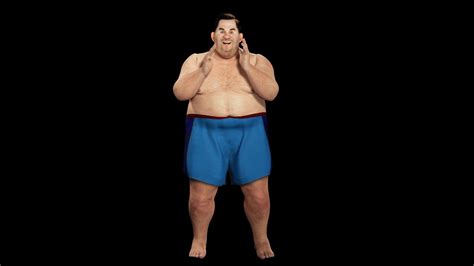 D Model Fat Man Naked And Clothed Vr Ar Low Poly Cgtrader