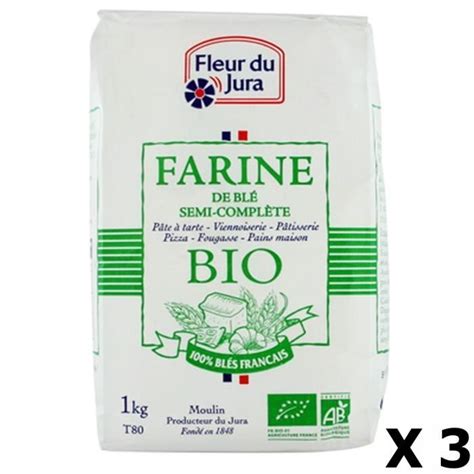 Lot X Farine T Semi Compl Te Bio Bl S Fran Ais Fleur Du Jura